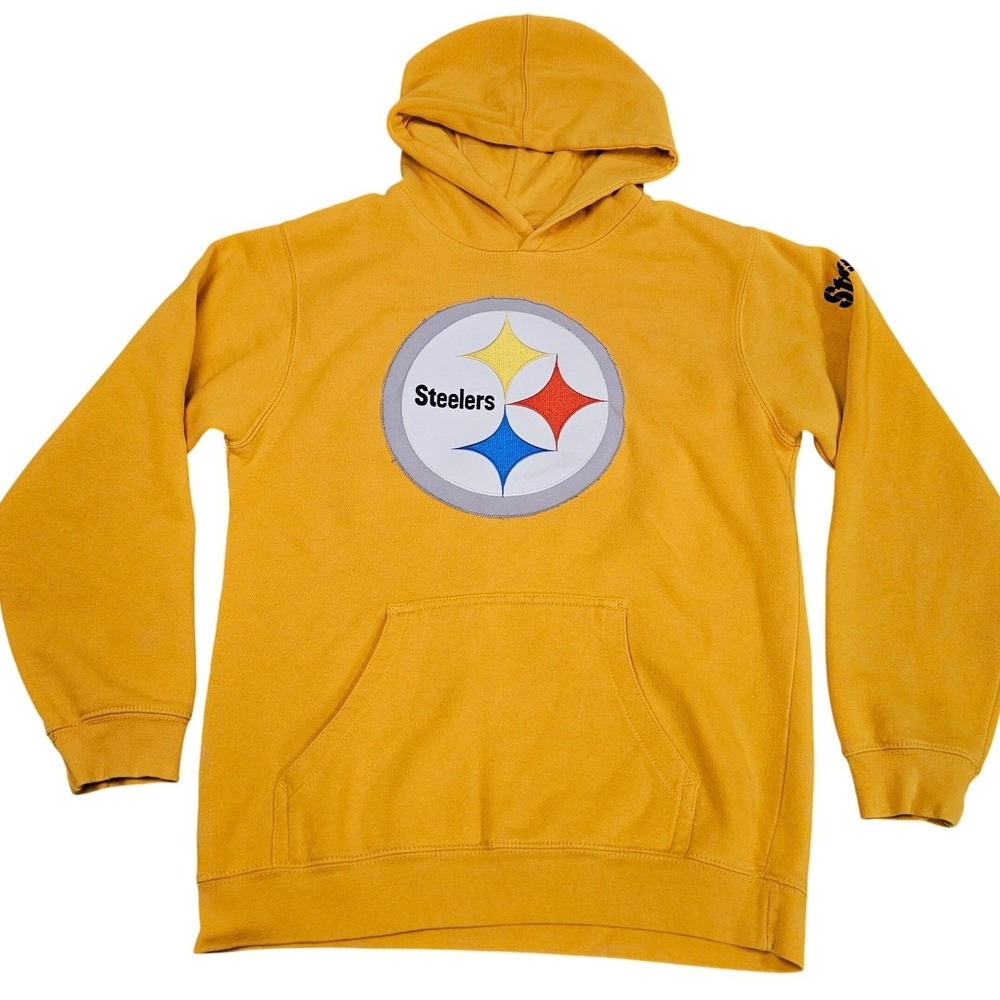 Pittsburgh Steelers Reebok Hoodie Mens Small Gold Blink 22 Pullover Sweatshirt